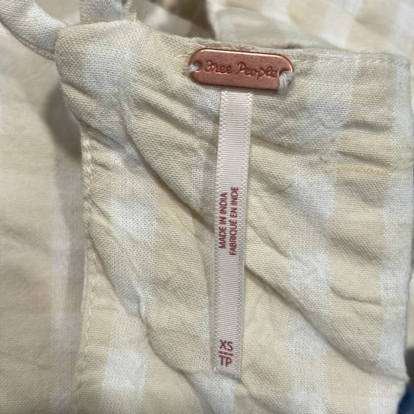 Free People cotton gingham striped open back tank - Picture 3 of 3